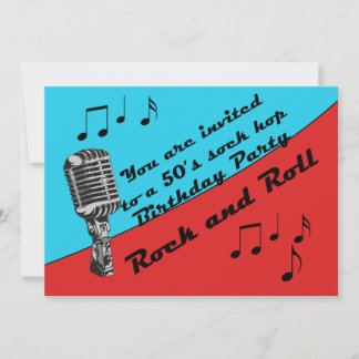 Sock Hop 50's Birthday Party Retro fun Invitation