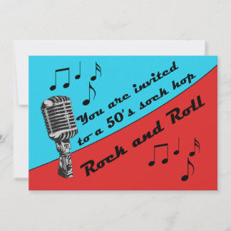 Sock Hop 50's party invitation