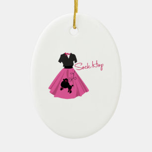 Sock Hop Ceramic Ornament