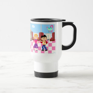Sock Hop Diner Retro Kids Vintage Cartoon Art Travel Mug