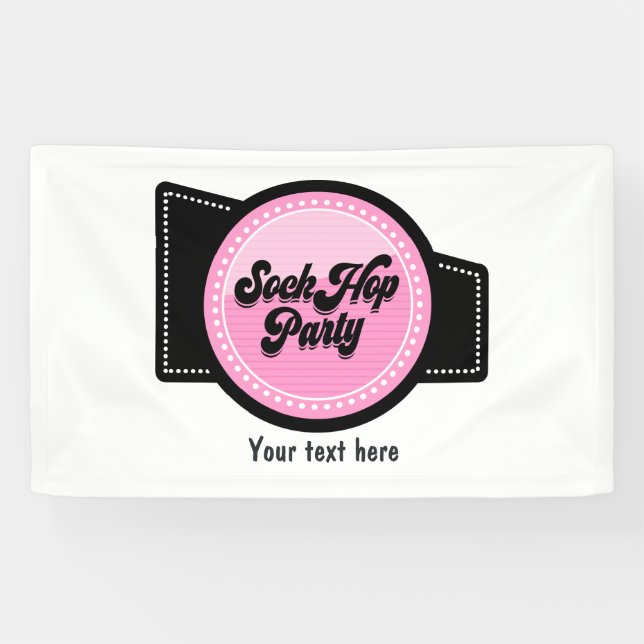 Sock Hop Party Banner (Horizontal)