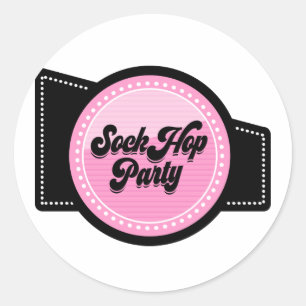 Sock Hop Party Classic Round Sticker