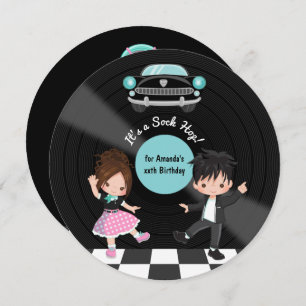 Sock Hop Party Invitation