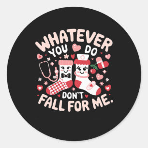 Sock Love Nurse Fun Humour Tee For Couples Valenti Classic Round Sticker