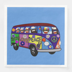 Sock Money Peace Bus Dinner Napkins