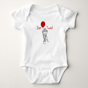 Sock Monkey 2nd Birthday Baby Bodysuit
