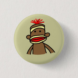 Sock Monkey 3 Cm Round Badge
