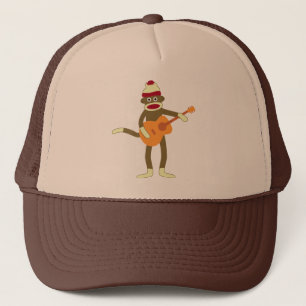 Sock Monkey Acoustic Guitar Trucker Hat