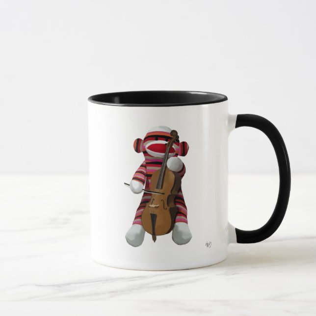 Sock Monkey and Cello 2 Mug (Right)