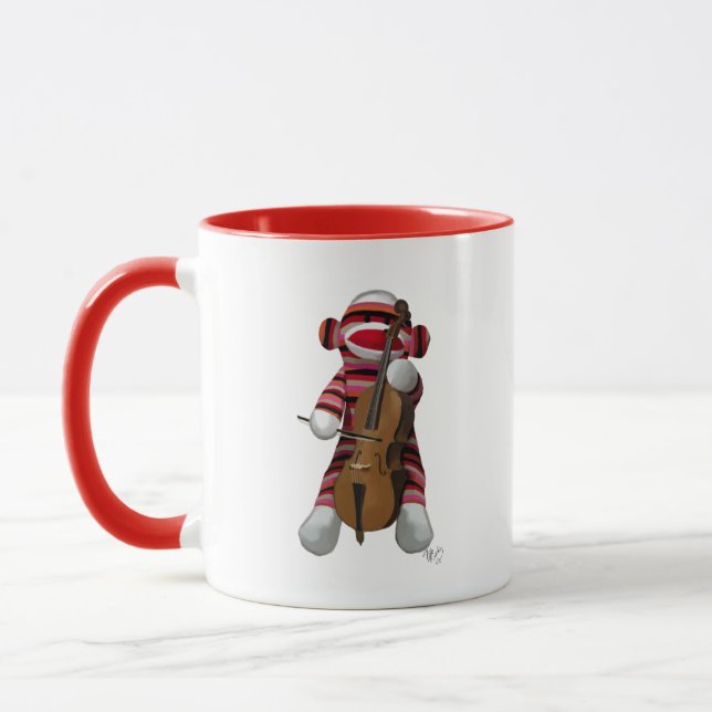 Sock Monkey and Cello Mug (Left)