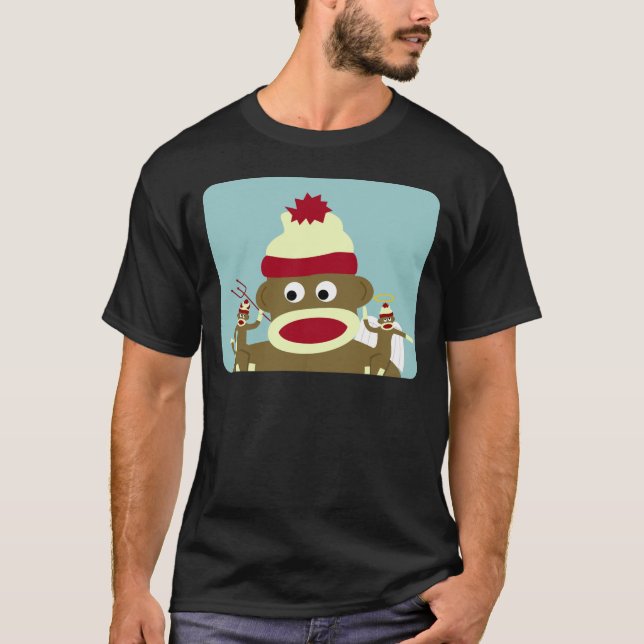 Sock Monkey Angel & Devil T-Shirt (Front)
