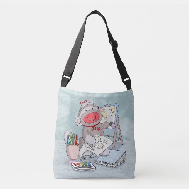 Sock Monkey Artist Crossbody Bag (Front)