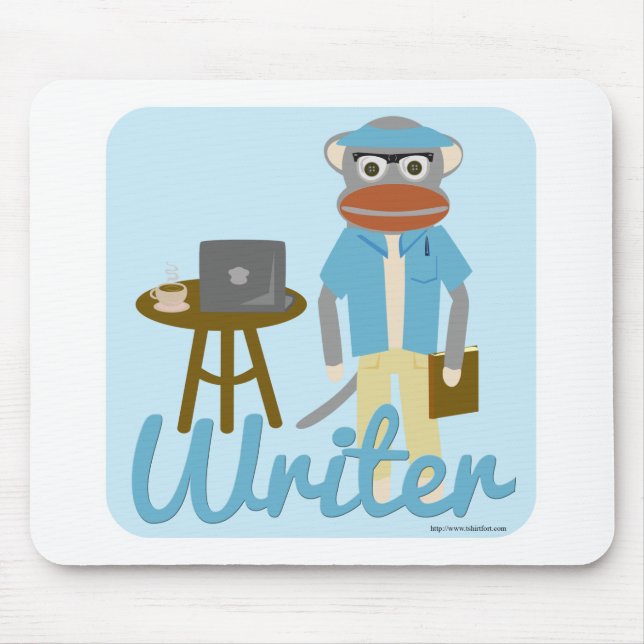 Sock Monkey Author Epic Cartoon Character Mouse Pad (Front)