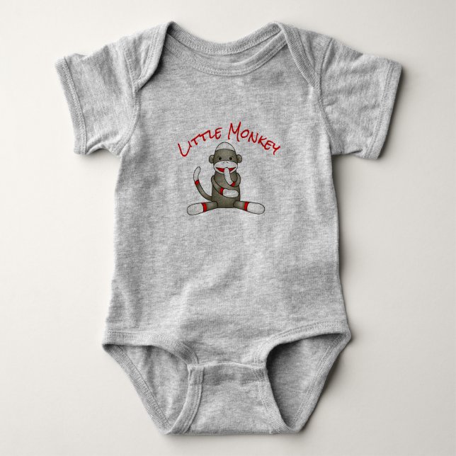 Sock Monkey Baby Romper Bodysuit (Front)