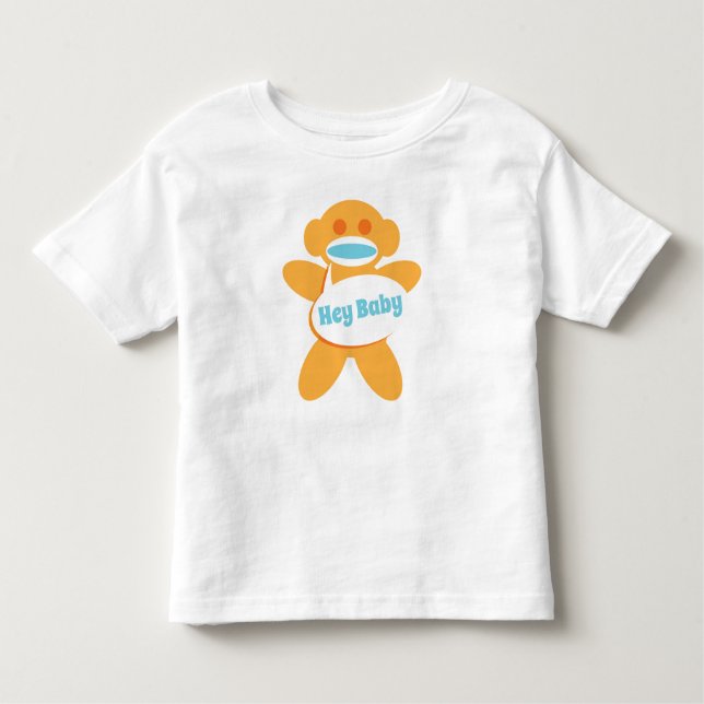 Sock Monkey Baby Shirt Personalise (Front)