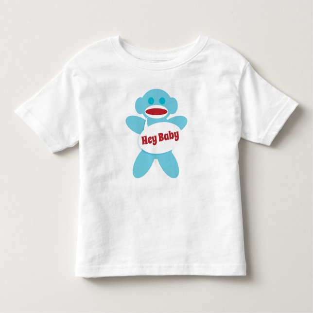 Sock Monkey Baby Shirt Personalise (Front)