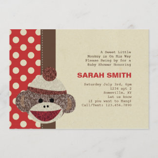 Sock Monkey Baby Shower Invite
