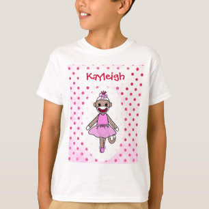Sock Monkey Ballerina (personalise it) T-Shirt
