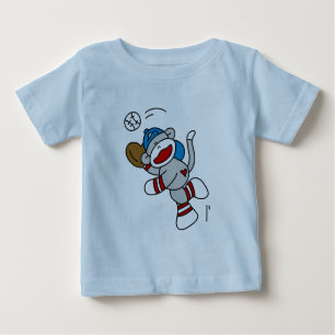 Sock Monkey Baseball Catching Ball Tshirts