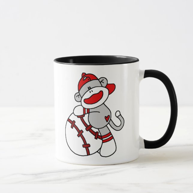 Sock Monkey Baseball Mug (Right)