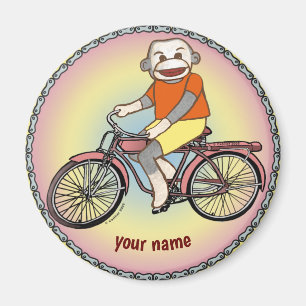 Sock Monkey Bicycle Magnet