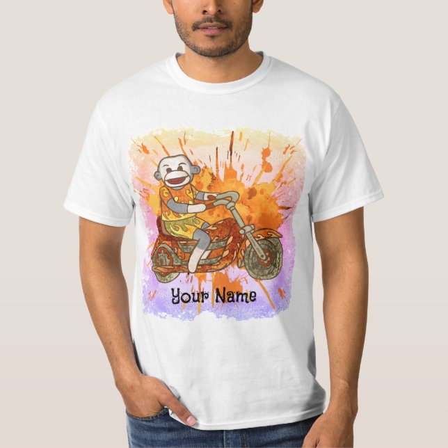 Sock Monkey Biker   t-shirt (Front)