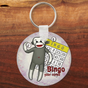 Sock Monkey Bingo  keychain 