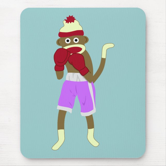 Sock Monkey Boxer Mouse Pad (Front)