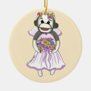 Sock Monkey Bride ornament