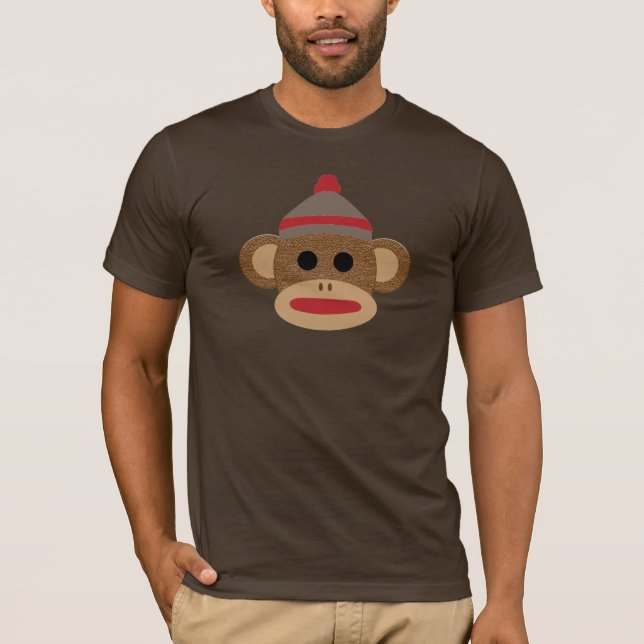 Sock Monkey Brown Men's Basic T-Shirt (Front)
