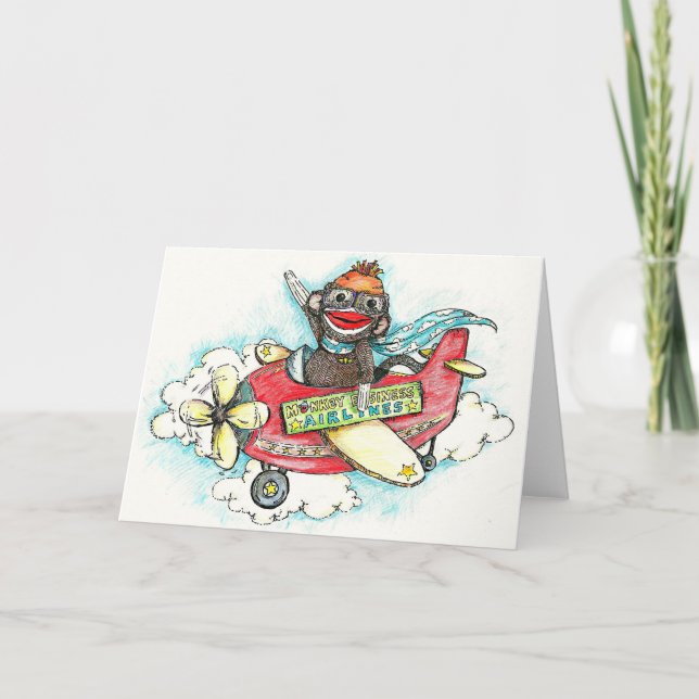 Sock Monkey Business Airlines Card (Front)