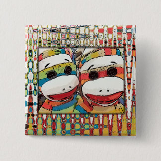 Sock Monkey Button