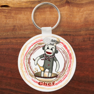 Sock Monkey Chef  keychain
