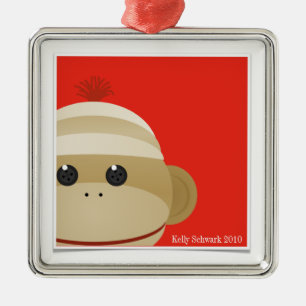 Sock Monkey Christmas Ornament