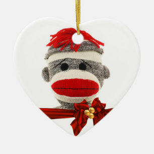 SOCK MONKEY CHRISTMAS ORNAMENT PERSONALIZED