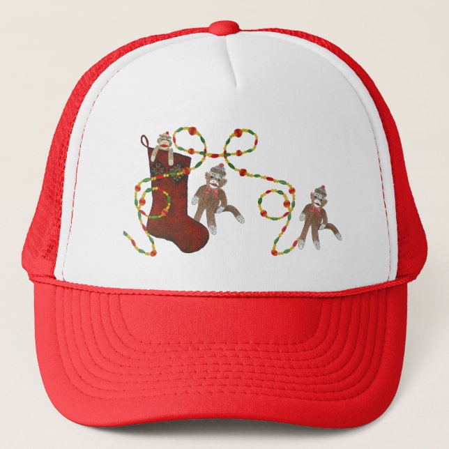 Sock Monkey Christmas Party Hat (Front)