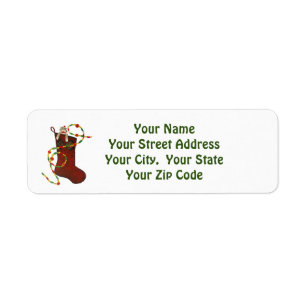 Sock Monkey Christmas Return Address Label