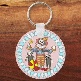 Sock Monkey Clown keychains
