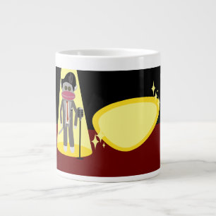 Sock Monkey Crooner Deluxe Retro Cartoon Art Large Coffee Mug
