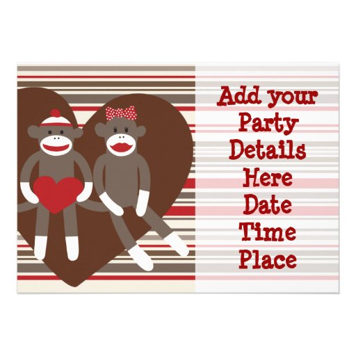 Sock Monkey Birtgday Invitations Template 3