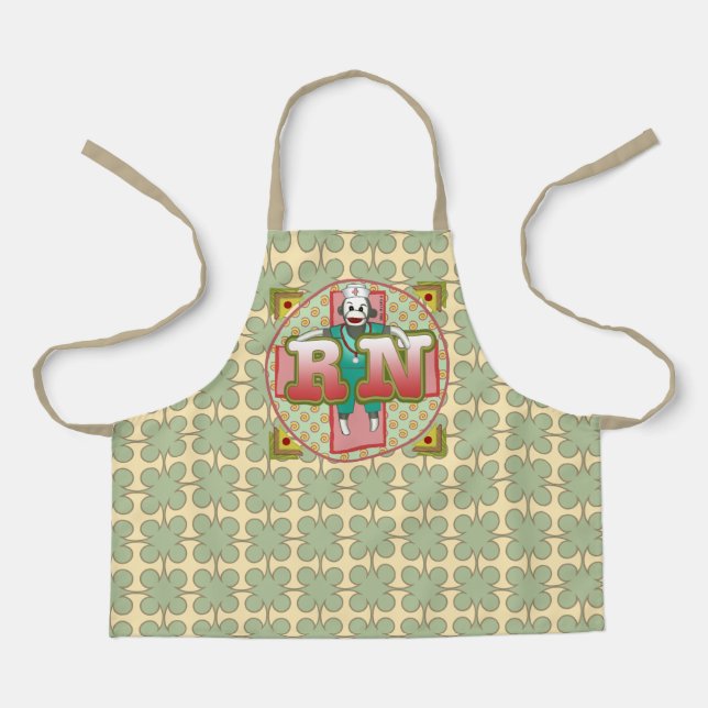 Sock Monkey custom RN Nurse apron  (Front)