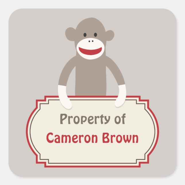 Sock Monkey customised sticker (Front)