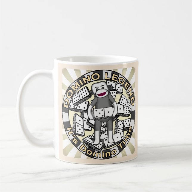 Sock Monkey Domino Legend  Coffee Mug (Left)