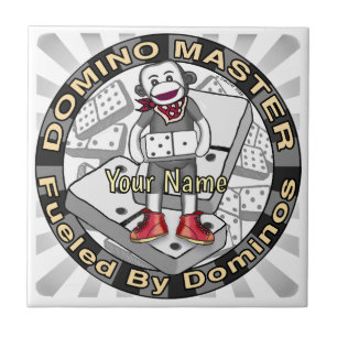 Sock Monkey Domino Master Ceramic Tile