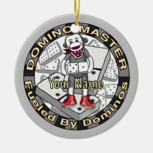 Sock Monkey Domino Master ornament