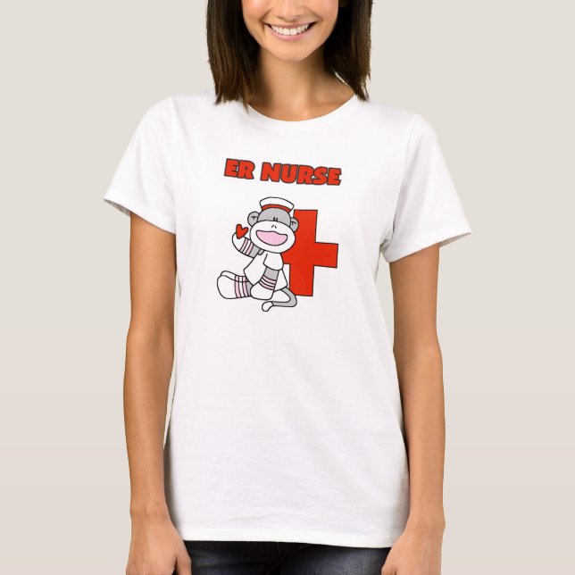 Sock Monkey ER Nurse T-shirts and Gifts (Front)