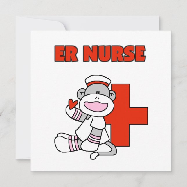 Sock Monkey ER Nurse T-shirts and Gifts (Front)