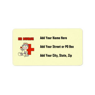 Sock Monkey ER Nurse T-shirts and Gifts Label
