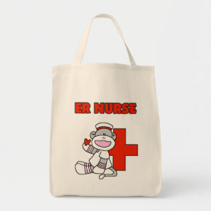 Sock Monkey ER Nurse T-shirts and Gifts Tote Bag