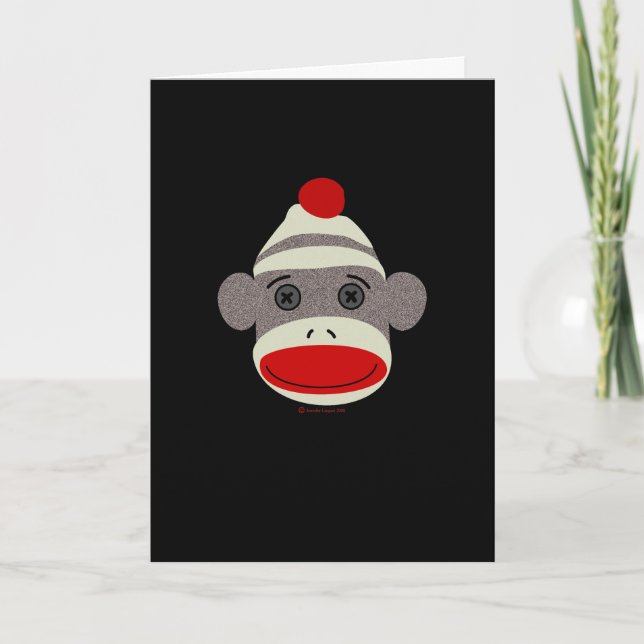 Sock Monkey Face Card (Front)